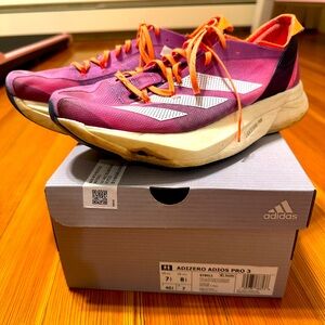 Adidas Adios Pro 3 Women’s Running Sneakers Purple Orange 8.5